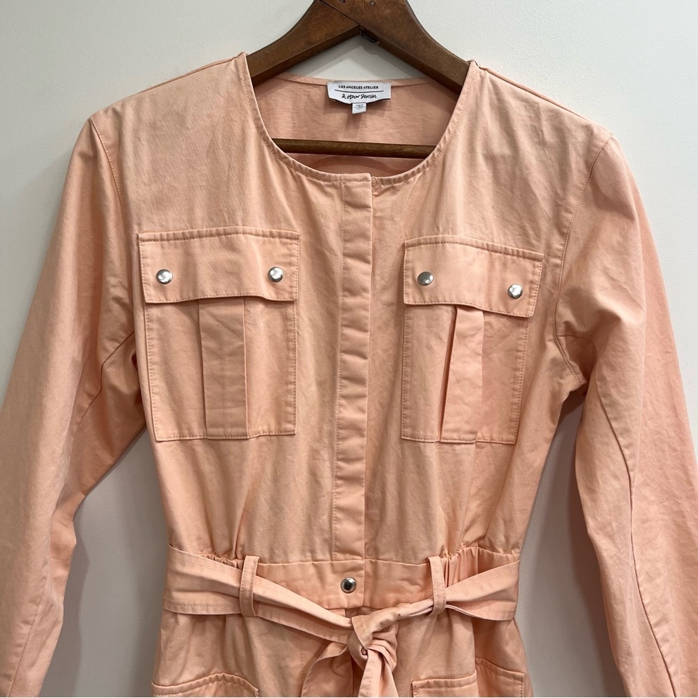 & Other Stories pocket detail utility jumpsuit in bleached peach pastel size 2 - Picture 6 of 14